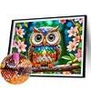 Hibou-Peinture diamant en forme sp&eacute;ciale-40*30cm