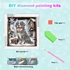Chiot En Hiver Neige Sp&eacute;ciale Forme Diamant Peinture-30 * 30CM