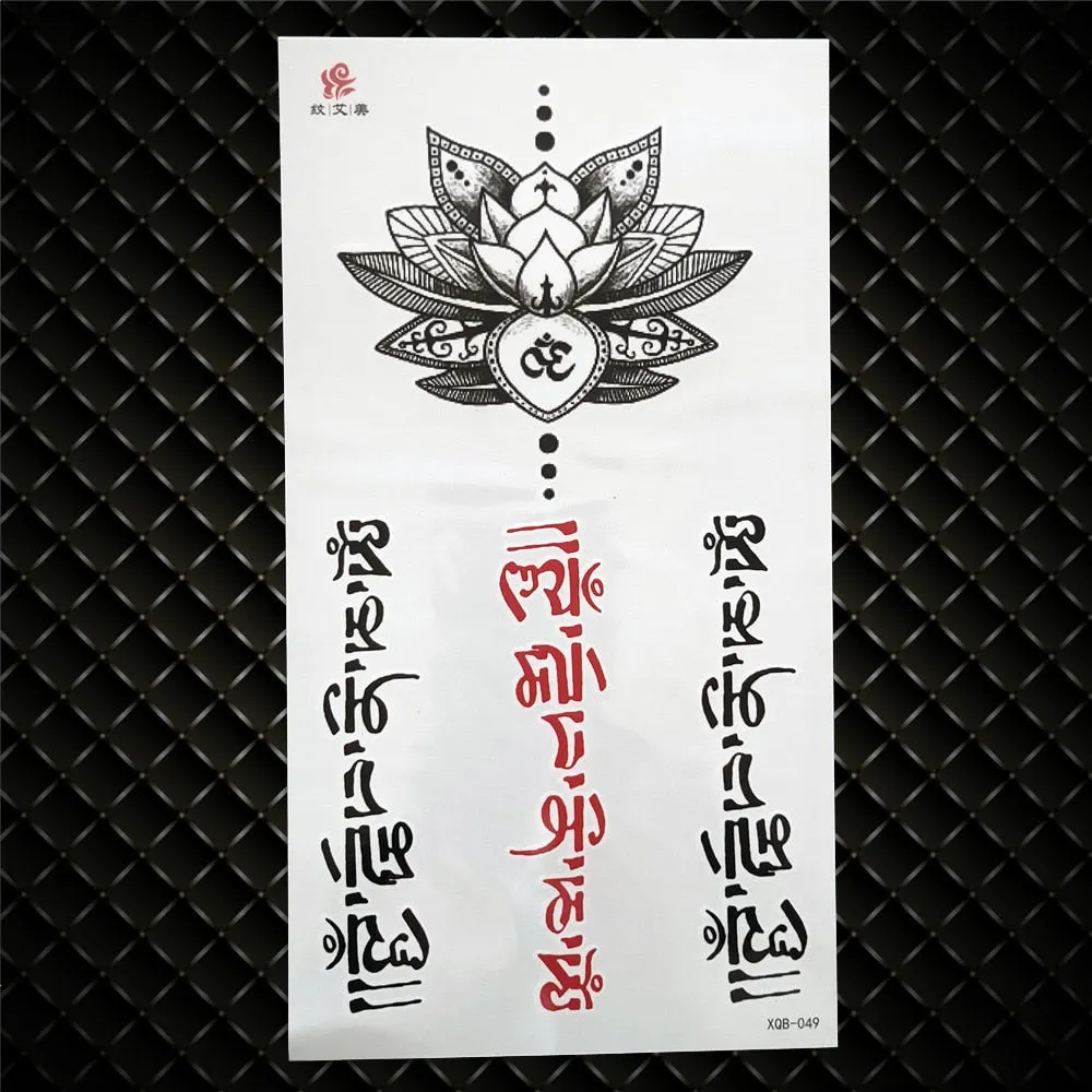 3D Skeleton Fake Temporary Tattoo For Women Men Death skull Dragon Tattoos Geometric Rose Creative Waterproof Tatoos Chest Waist