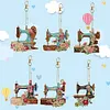 6pcs DIY Diamond Special Shaped Sewing Machine Keychain Kits