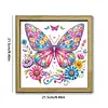Flower Butterfly DIY Special Shape Double sided Print Clear Diamond Art Kit Wooden Framed Diamond Painting Kit(21.5x21.5cm)