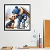 Little Boy Kissing Puppy-Full Round Diamond Painting 40*40CM