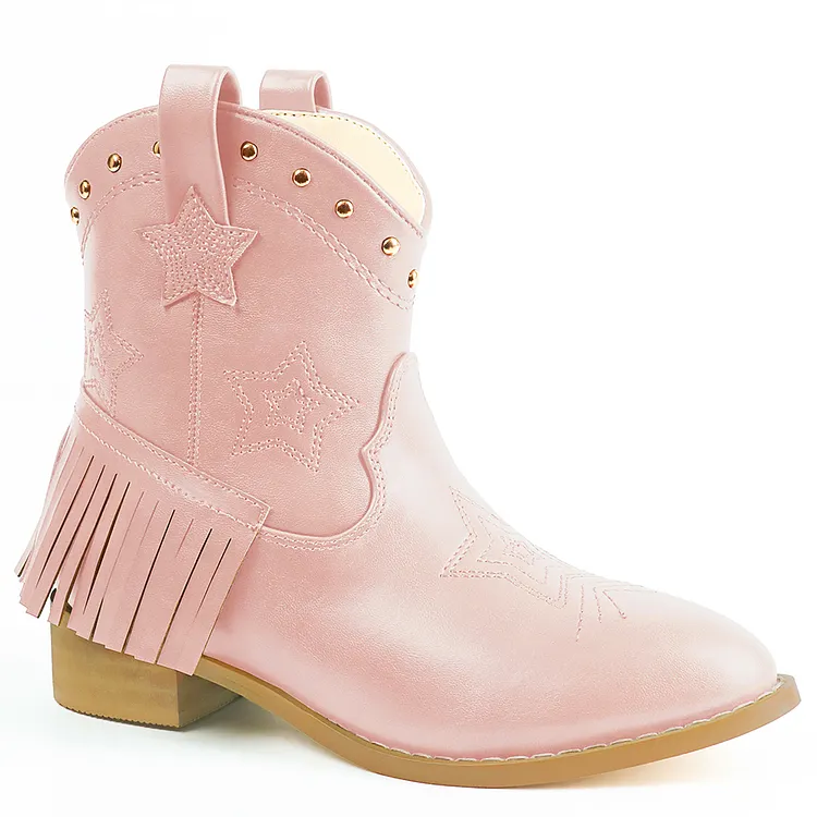 Cowgirl Cowboy Ankle Embroidered Western Boots Side Zipper Riding Boots with Tassel for Little Kid/Big Kid VOCOSI VOCOSI