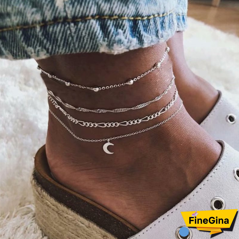 Bohemian Multilayer Polaris Moon Anklet