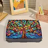 (US Local)Diamond Painting Storage Box DIY 5D Diamond Painting Jewelry Box for Women(Tree)