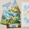 3PCS Scenery Coloring Book Set Mindfulness Art Books for Adults 