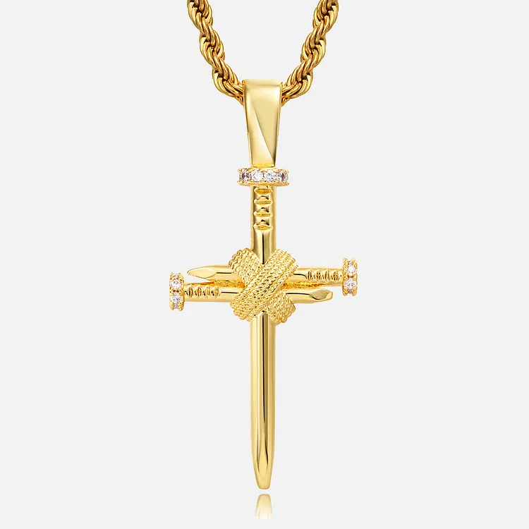 Iced Out Hip Hop Nails Cross Pendants For Men