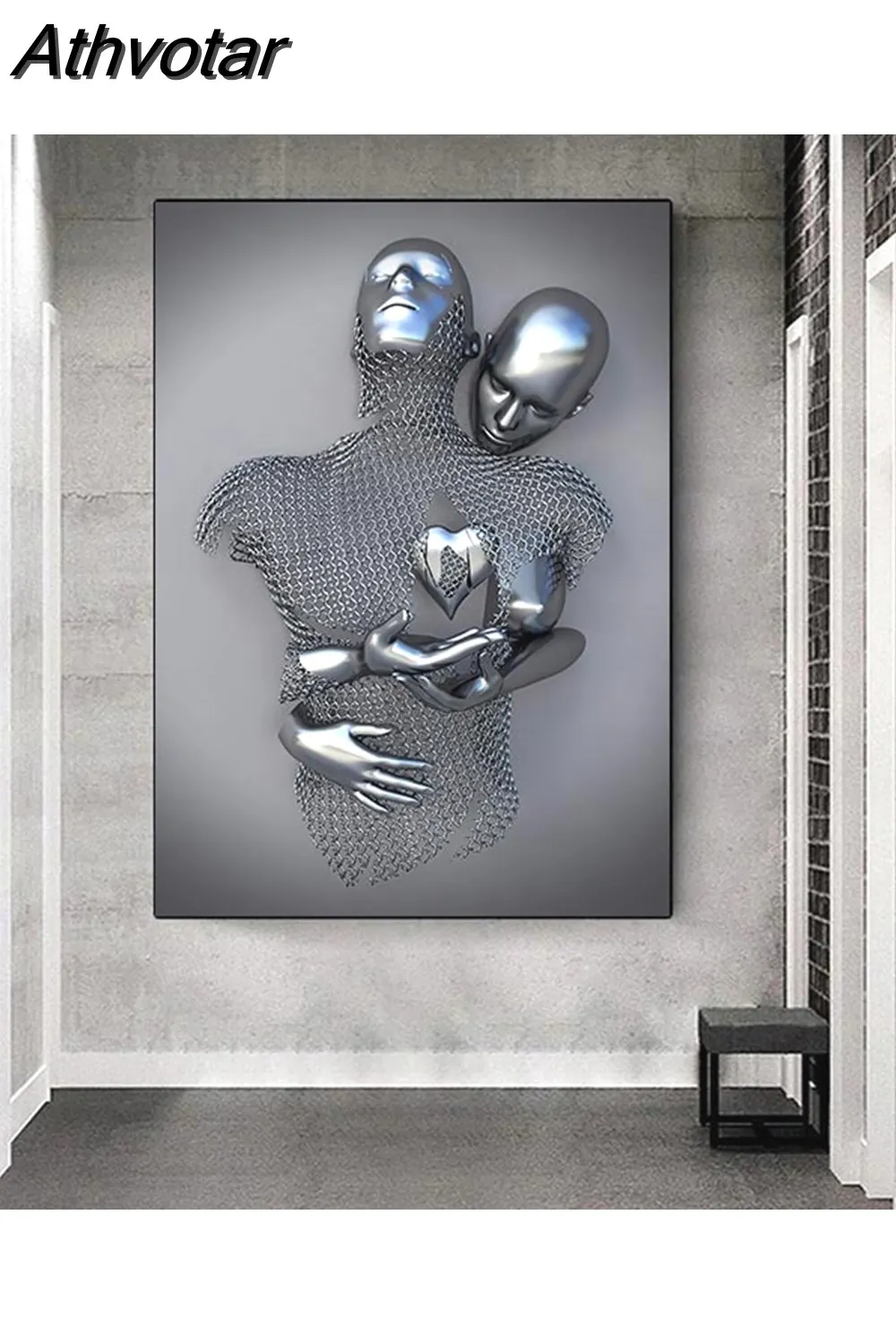 Athvotar Figure Statue Canvas Painting Romantic Abstract Posters Prints Wall Art Pictures Modern Living Room Decorations for Home