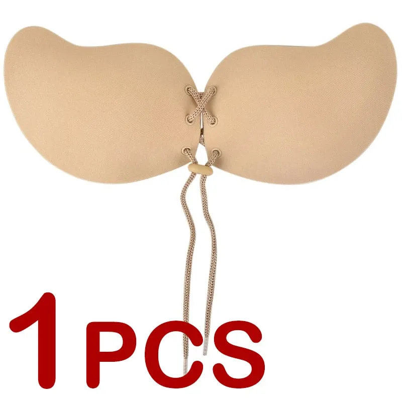 1/2 Pair Invisible Silicone Sticky Bras For Women Adhesive Strapless Push Up Bralette Seamless Backless Fly Bra Sexy Lingerie