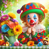 Diamond Painting-DIY Full Round Drill Clown Baby