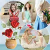 Crochet Flowers Potted Plants Decorative Crochet Ornaments DIY Gifts for Friends