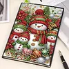 (US Local)50-Page A5 Snowman Diamond Painting Notebook for Adult Holiday Birthday Gift