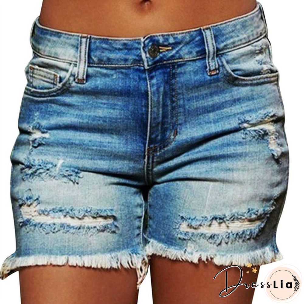 Plus Size Womens Ladies High Waist Short Jeans Shorts Denim Pants
