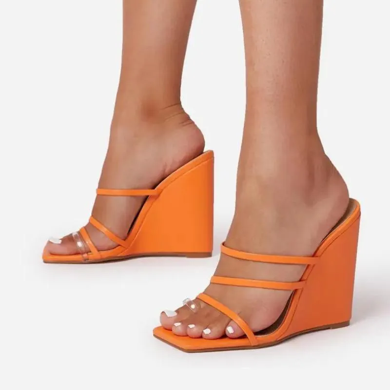 2022 Summer Pumps Sexy Slippers Sandals Shoes Women High Heels Lady Mules Ytmtloy Indoor Wedges Zapatillas De Casa House