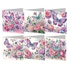 (US Local)6Pcs Butterfly Rose DIY Diamond Painting Greeting Card 5D Drill Painting Card
