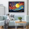Stained Glass Moon Starry Sky-Full Embroidery 3 Strands 11CT Stamped Cross Stitch-60*40CM-Large Size