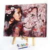 Beauty and lion- Paint by Numbers Acrylic Painting 40x50cm