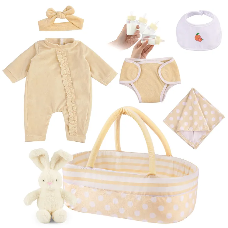 [Suitable for 17-22'' Dolls] Babeside Reborn Baby Essentials-8pcs Set Yellow