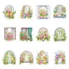 12pcs Glass Window 5D DIY Square Drill Diamond Painting Kits for Adults Beginners Home Decor Diamonds Paintings Gem Art 5.91x7.09in