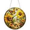 5D Diamond Painting Double Sided Effect  Stained Glass Panel Decorative Home Garden Decoration Hanging Kit(Sunflower)