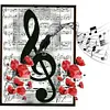 Music Notes-Full Round Diamond Painting 35*35cm