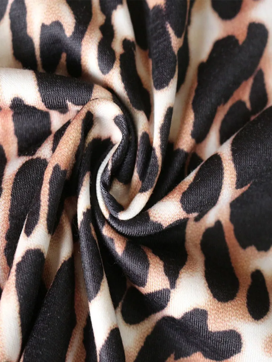 Fashion Round Neck Leopard T-shirt