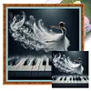 Piano Girl-11CT Stamped Cross Stitch 50*50cm/19.69*19.69in