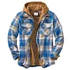Men's Classic Flannel Retro Plaid Shirt Hooded Jacket Coat
