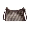 Fashion Plaid Pattern Crossbody Purse Women Woolen Shoulder Bag (Coffee)
