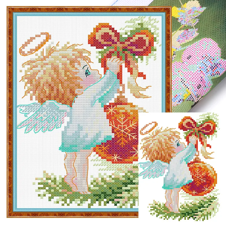 【Joy Sunday Brand】Christmas Angel(15*20CM)14CT Stamped Cross Stitch gbfke