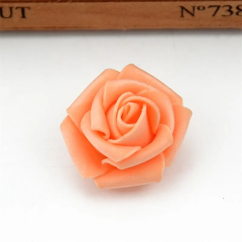 60pcs/lot 4cm Mini Artificial Pe Foam Rose Flower Heads  Handmade Diy Wedding Home Decoration Party Fake Flower Ball Craft