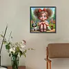 Dog And Girl In The Garden-Full Round Diamond Painting 30*30CM