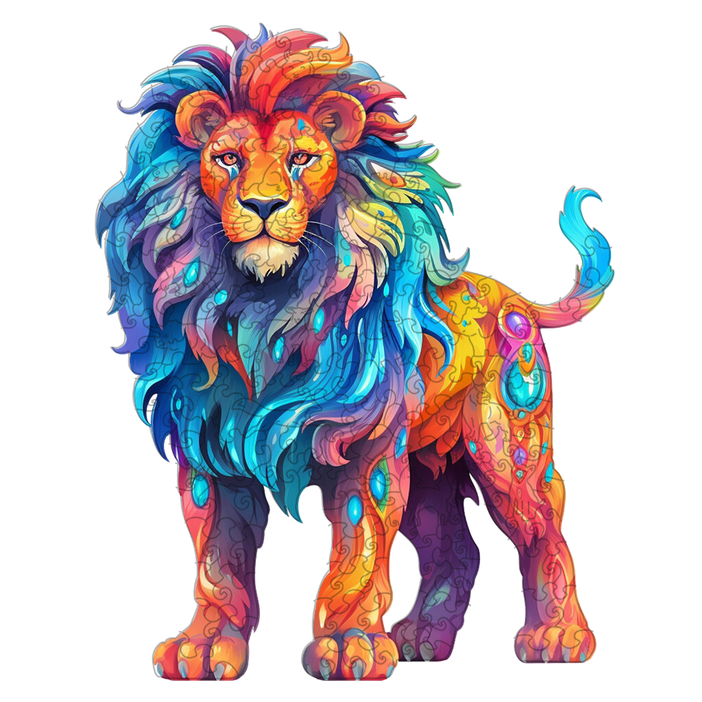 Colorful lion Wooden Jigsaw Puzzle