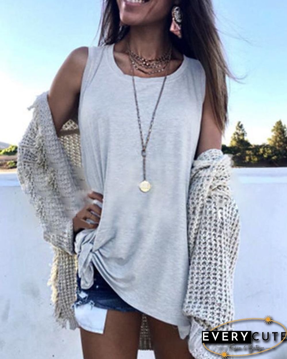 Women Summer Sleeveless Tank  Tops Casual Shirts