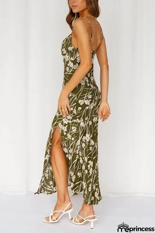Pleated Bust SlitSlip Dress