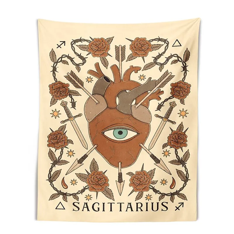 Constellation Tarot Tapestry Boho Tapestry Tarot Card Tapestry Wall Hanging Trippy Divination Beach Mat Sun Moon Wall Decor