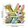 (US Local)PET Double Sided Special Shaped Easter Alphabet DIY Diamond Painting Keychain