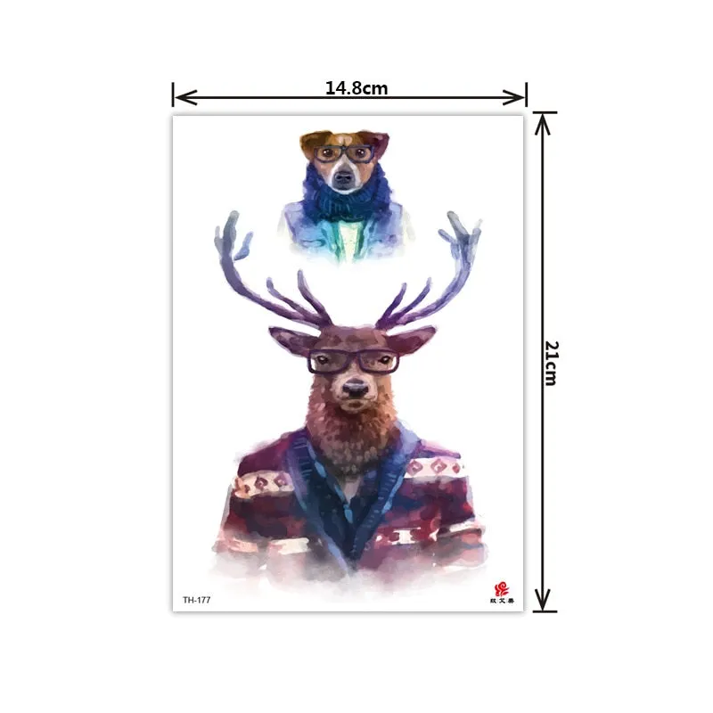 2021 New Plain Flower Arm Tattoo Sticker Flower Waterproof Tattoo Color Animal Tiger Tattoo Sticker