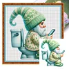 Goblin Goes To Toilet-18CT Stamped Cross Stitch 25*25cm/9.84*9.84in