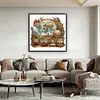 World Map-11CT Stamped Cross Stitch 60*60cm/23.62*23.62in(Big Size)
