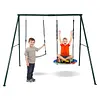 [US Local Warehouse] Swing Set Frame Rust Proof Outdoor Swing Stand Backyard Metal Hammock Stand Set Double Swinging Frame Set for Kindergarten Shopping Mall Park