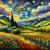 Starry Sky Scenery-11CT Stamped Cross Stitch 50*50cm/19.69*19.69in