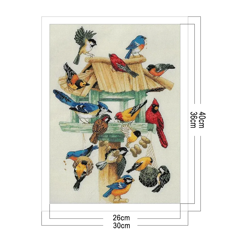 11ct 3-Strand Stampted Cross Stitch - Bird(30*40cm)