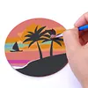 9pcs DIY Wooden Coasters Paint by Numbers Acrylic Painting