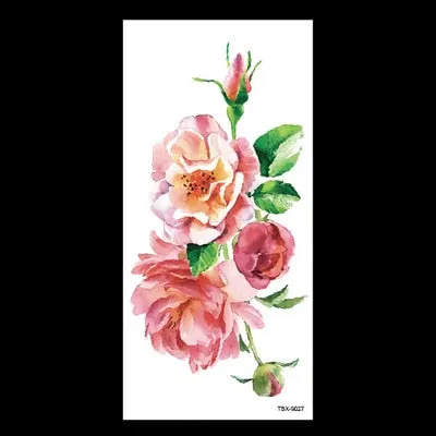 Beauty 1 Pcs Make Up Fake Temporary Tattoos Stickers Rose Flowers Arm Shoulder Tattoo Waterproof Women Big Flash Tattoo on Body