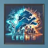 Diamond Painting-DIY Full Round Drill Detroit Lions(40*40 CM)
