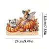 Wooden Halloween Pumpkin Elf 3 Hooks Diamond Painting Hook Rail DIY Craft Decor