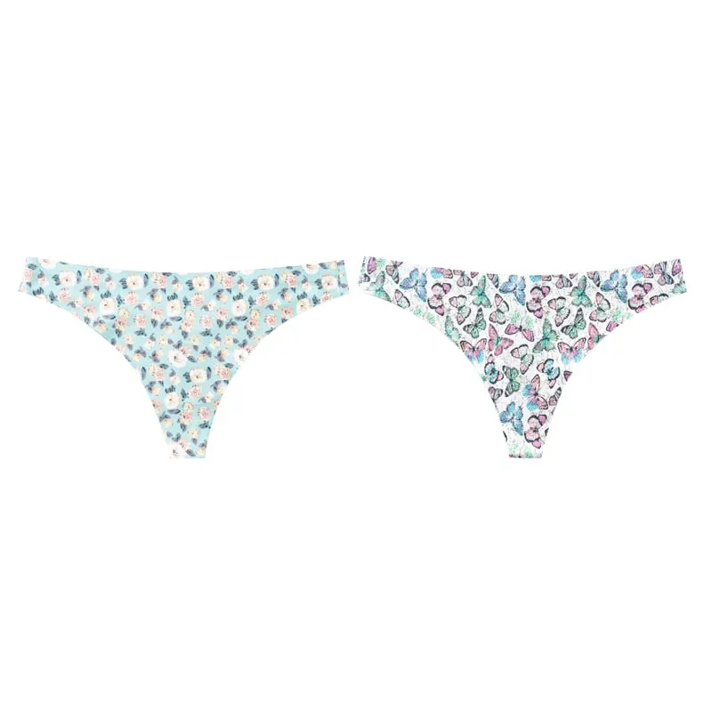 Women Sexy Lingerie Temptation Low-waist Flowers Panties Thong Female Seamless Breathable G String T back Intimates Underwear
