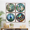 (US Local)4pcs/set Stained Glass-18CT Stamped Cross Stitch Kit(20x20cm)