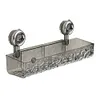 Glacier Pattern Transparent Shower Storage Rack Punch-Free Suction Cup Shelf